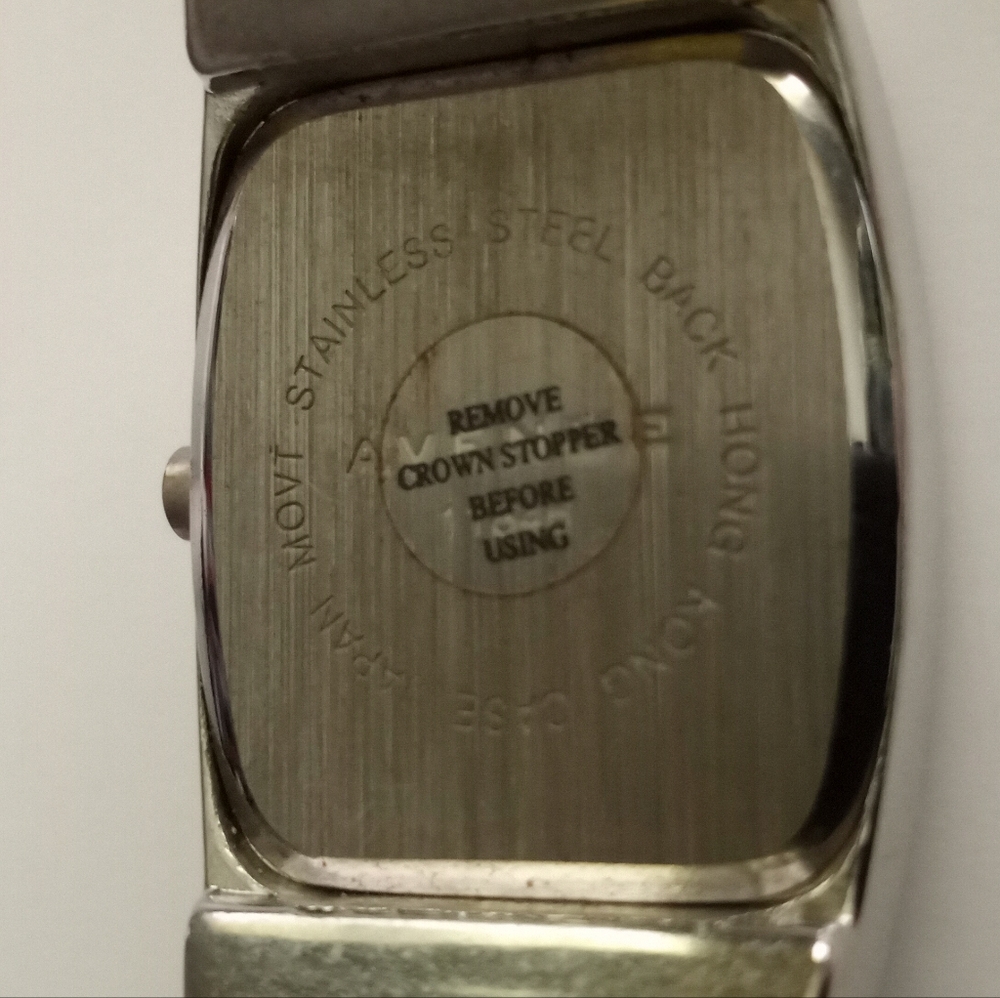 Avenue Cuff Bracelet Watch Rhinestones Silver Tone Case - Picture 5 of 5